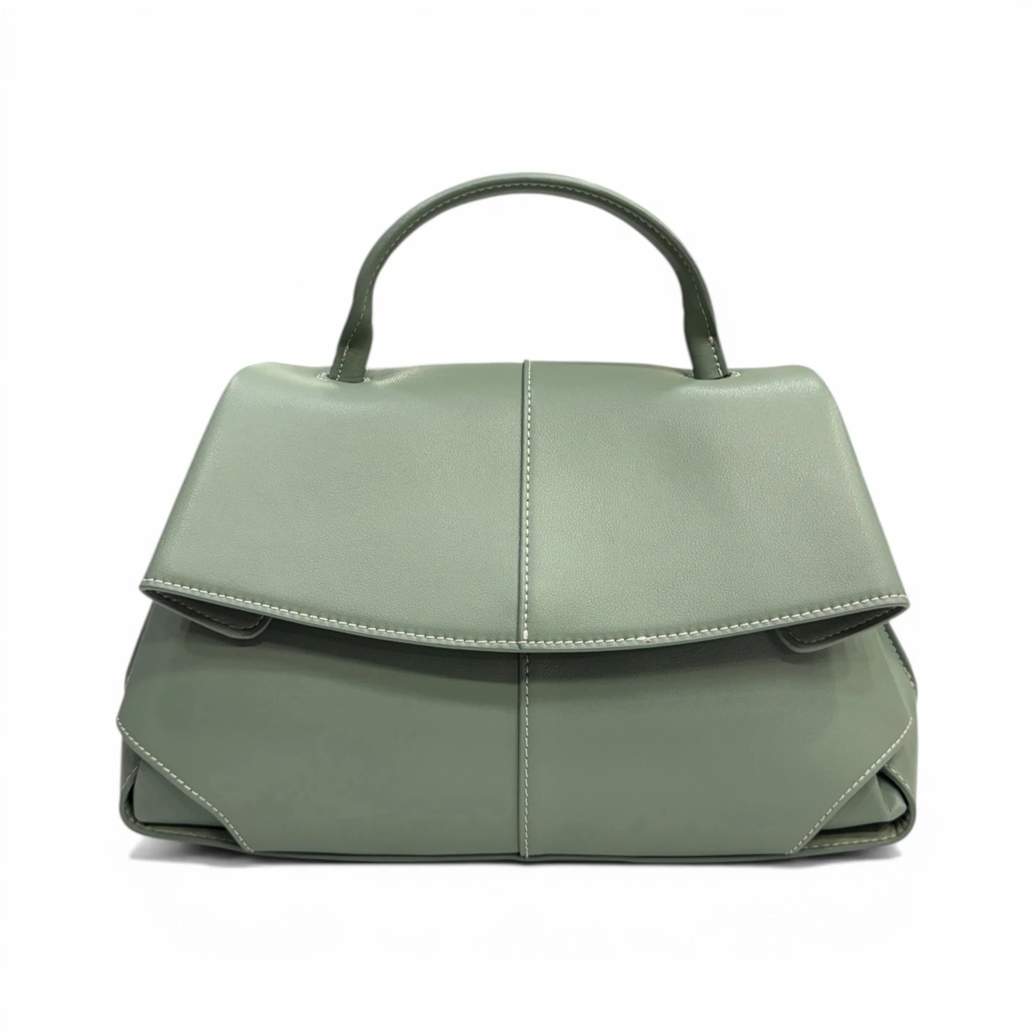 Geometric Flap Structured Bag, Rigid Top Handle & Detachable Shoulder Strap Refined Daily Work Bag