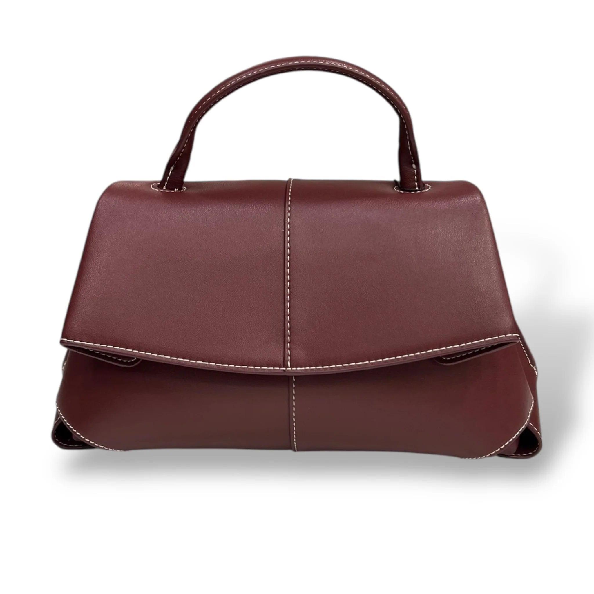 Geometric Flap Structured Bag, Rigid Top Handle & Detachable Shoulder Strap Refined Daily Work Bag