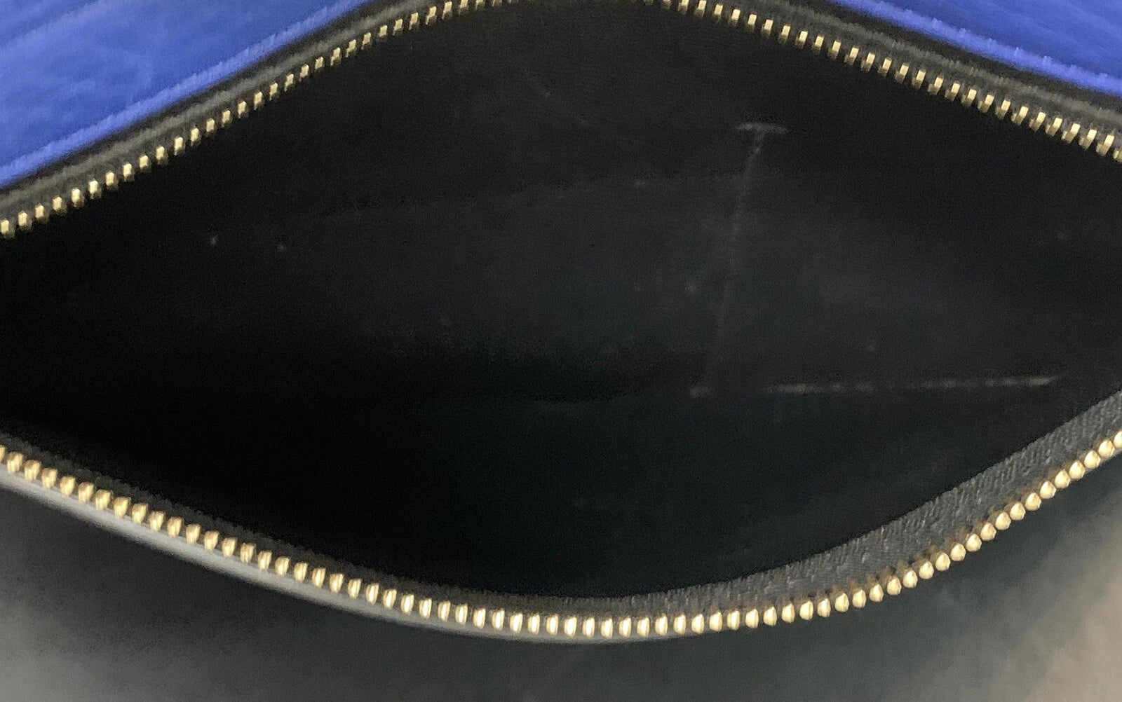 Multi-Tone Cobalt Leather Medium Bag with Glossy Gold Hardware & Detachable Strap for Work & Casual Daily Looks